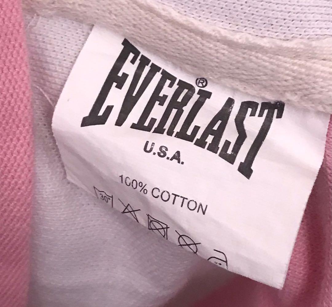 everlast usa polo shirt pink putih salur garis