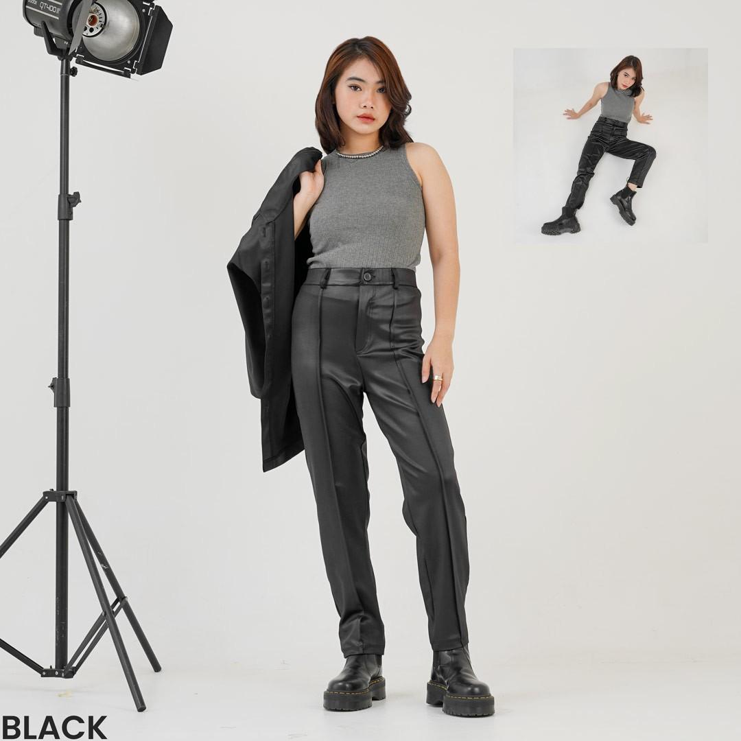 Faux Leather Pants Celana Panjang Kulit 