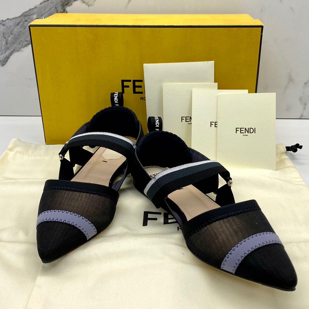 Fendi multicolor leather best sale flats