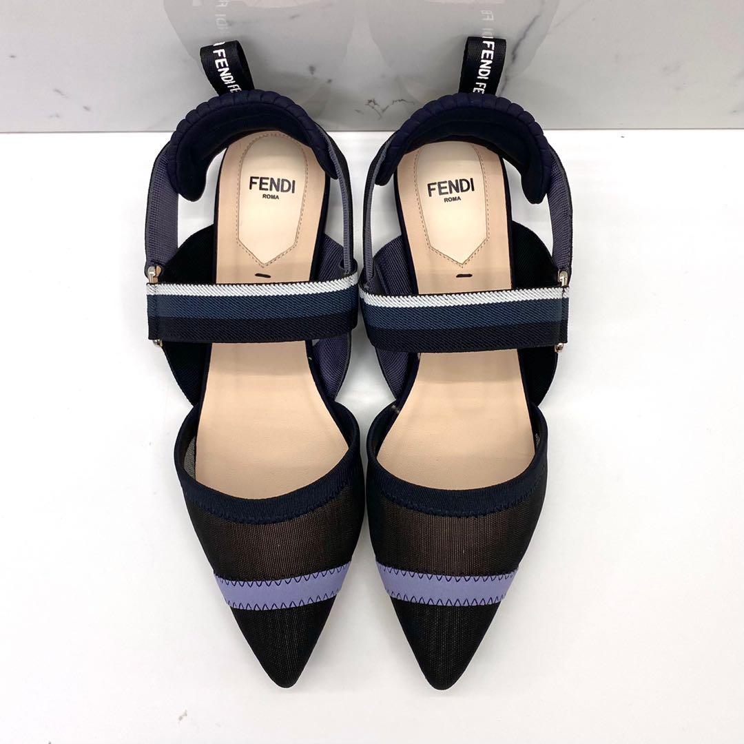Fendi multicolor outlet leather flats