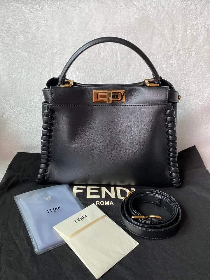 Fendi Medium Peakaboo Whipstitch Braided (Category: Luxury Bags & Wallets) located in Manila. Submitted by bagislifeshop (Listing ID 1162393842, Image 1). Description: ▪️Fendi Medium Peekaboo Whipstitch/braided▪️ ☑️In transit to Manila ✅Condition: 8.8/10 ✅Color: Black in GHW ✅Material: Calf leather ✅Inclusions: Dust bag, long strap, card and rain coat. Disclaimer: We are not associated or affiliated with any of the brands featured. All trademarks