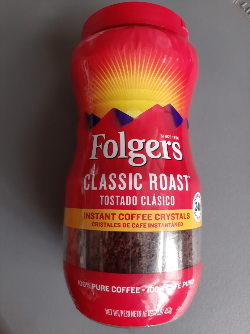 FOLGERS CLASSIC ROAST INSTANT COFFEE CRYSTALS, 16 OZ. 453G ...