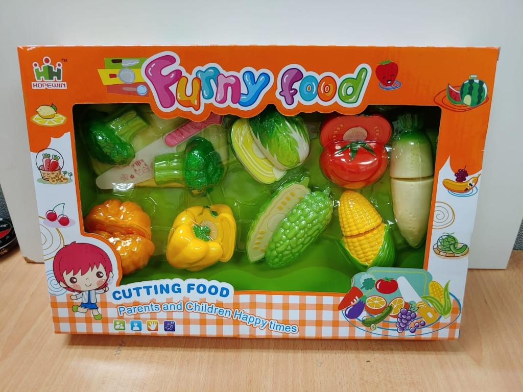 Cutting Fruits Vegetables Set, 16 Pack Play Kitchen Plastic Cutting Food  for Kids Pretend Play Kitchen Toys Educational Food Toys for Children Girls