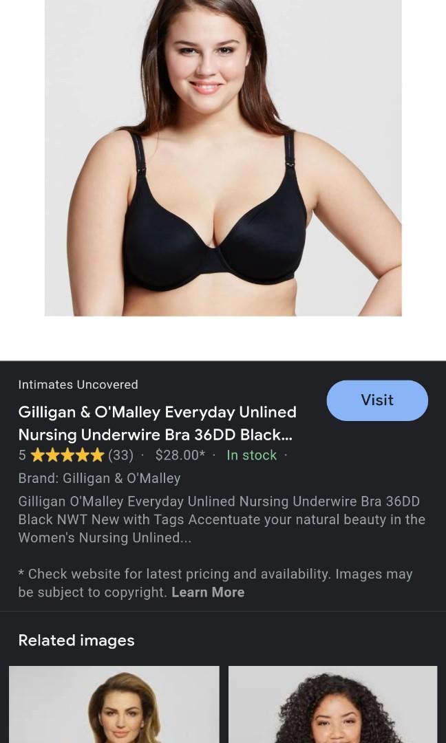 Giligan & O'malley Nursing Bra 36DD on tag Sister size: 38D