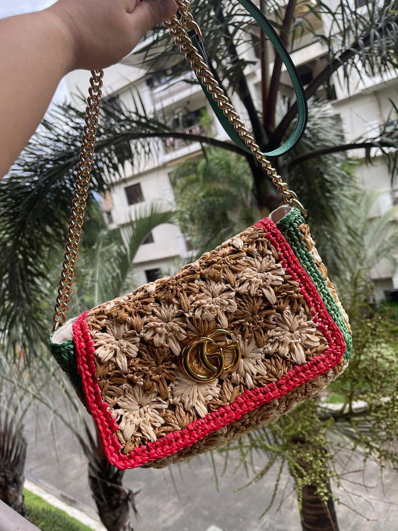 Gucci raffia marmont clearance