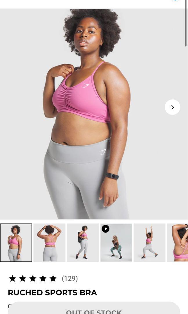 Gymshark ruched sports bra (pink), Women's Fashion, Activewear on Carousell
