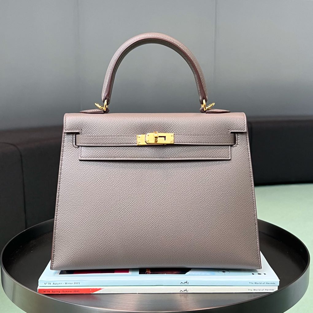 Hermes Kelly 25 Etain Epsom Ghw, Women's Fashion, Bags & Wallets