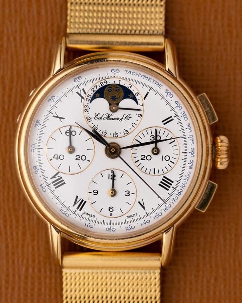 Heuer ed. Heuer chronograph moonphase lady size ref. 188.505