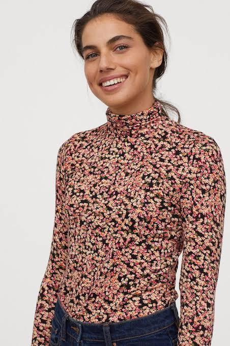 H\u0026M Floral Turtle Neck Long sleeves 