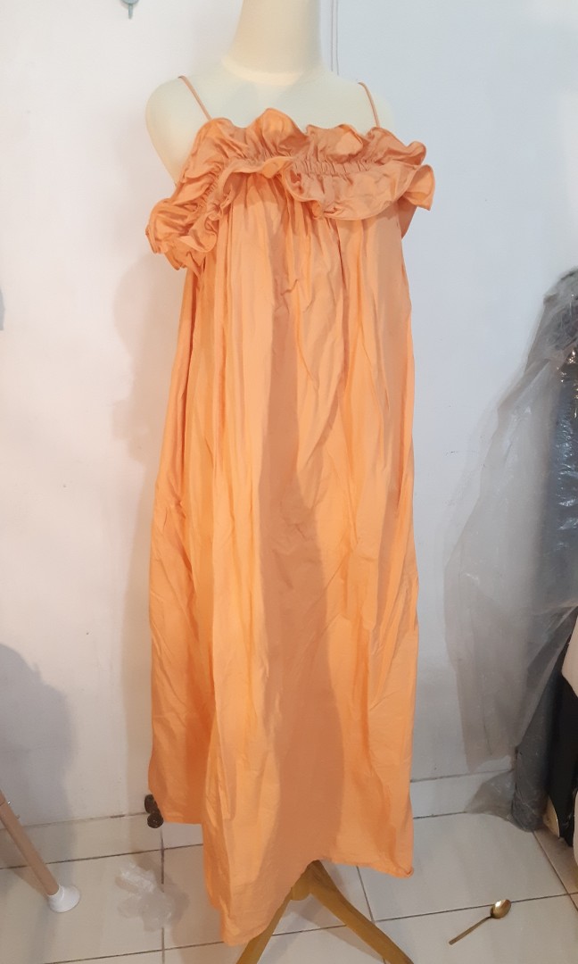H\u0026M flounced maxi summer dress, Fesyen 