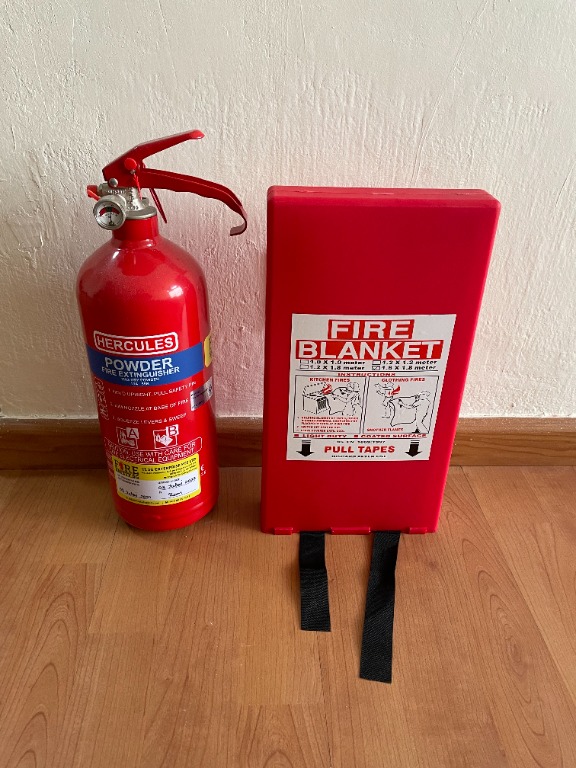 Home Fire Extinguisher Kit (1x 2kg AB Powder + 1x Fire Blanket 1.8m x 1