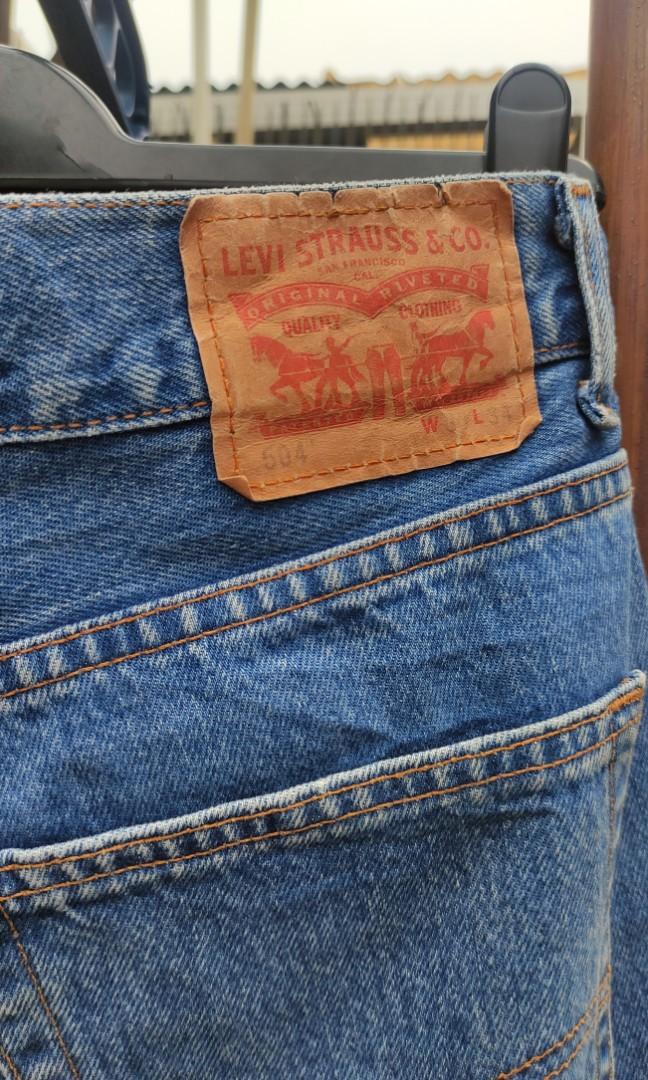 Jeans Levis 504, Fesyen Pria, Pakaian 