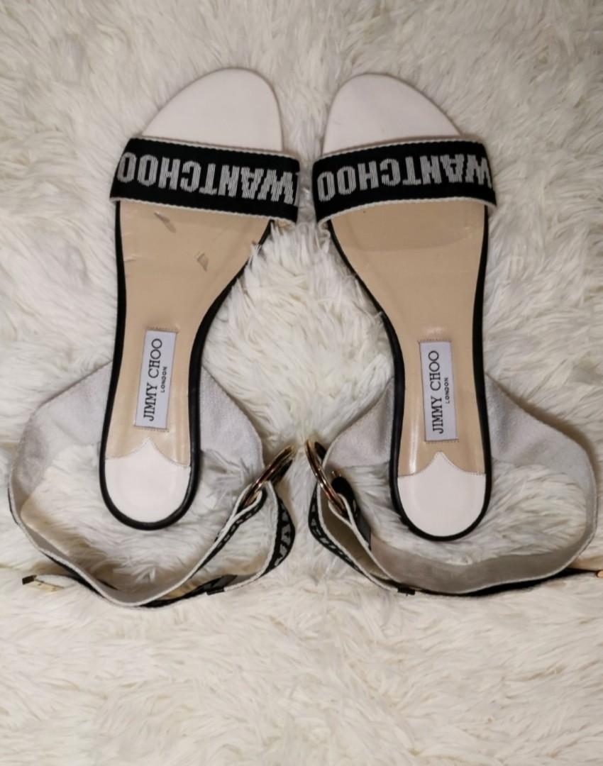 Authentic JIMMY CHOO Breanne Flat Sandals Luxury Sneakers Footwear on Carousell