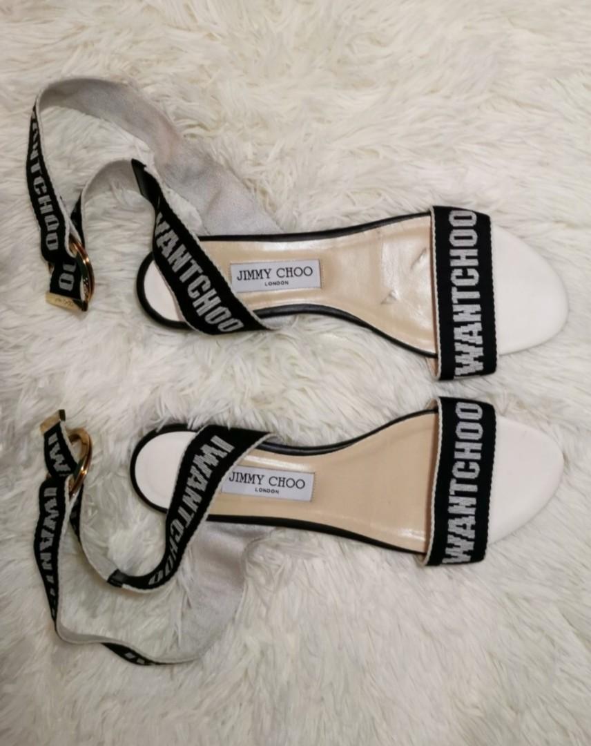 Authentic JIMMY CHOO Breanne Flat Sandals Luxury Sneakers Footwear on Carousell