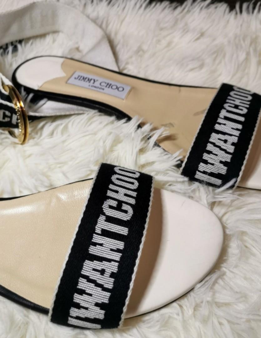Authentic JIMMY CHOO Breanne Flat Sandals Luxury Sneakers Footwear on Carousell