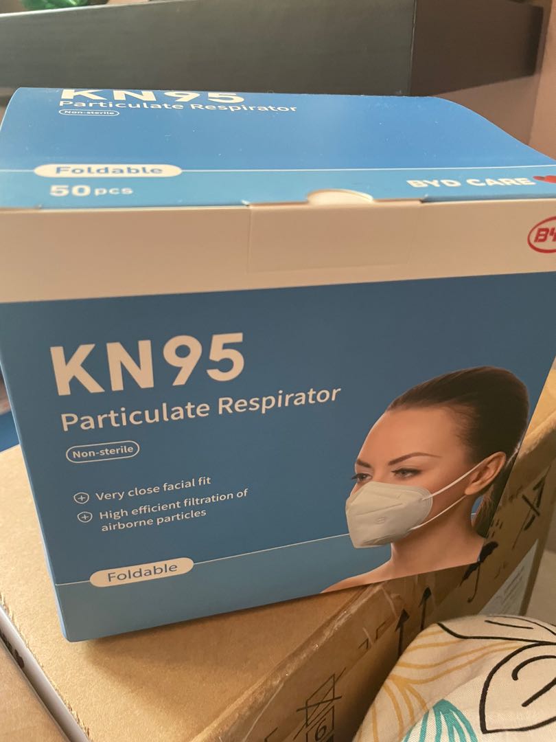 KN95 BYD White Mask, Health & Nutrition, Face Masks & Face Shields on ...