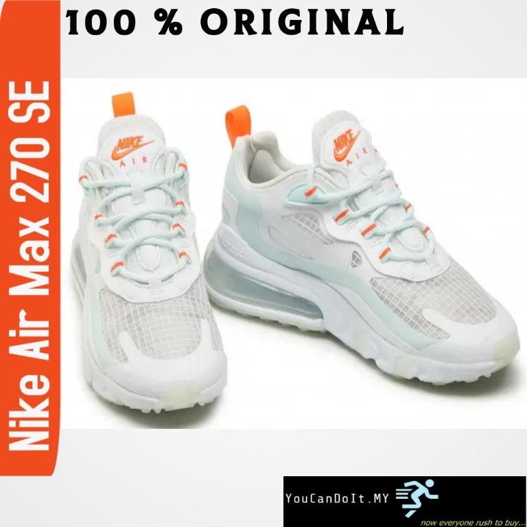 Nike women's air max 270 se casual on sale shoes in white