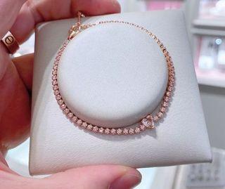 Pandora heart tennis bracelet in rose gold