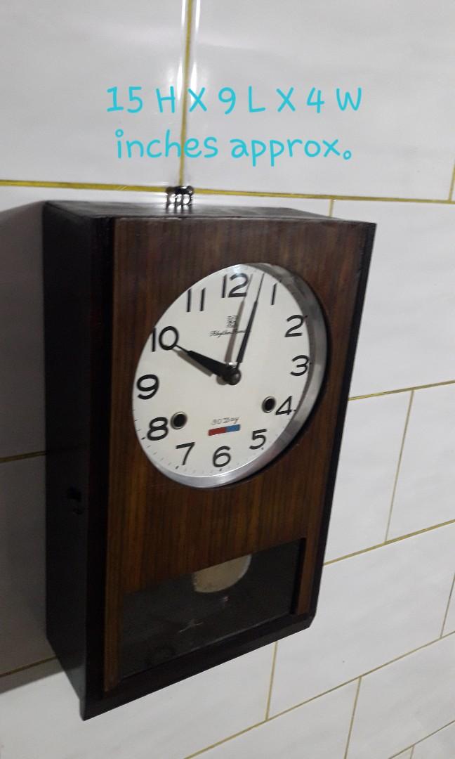 Pendulum clock 《 RHYTHM FAMILY 》 (Category: Clocks) located in Caloocan City. Submitted by great_2003 (Listing ID 1162534340, Image 1). Description: good running condition rhythm family 30 day made in japan complete accessory with key mechanical hand wind chime every 30 min. Hourly as is only wysiwyg.