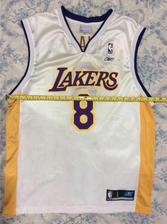 Kobe Bryant Reebok Authentic Team Issued Home White Lakers Game Jersey #8