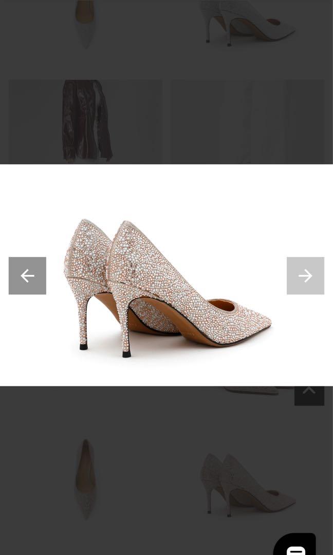 Gold top beaded heels