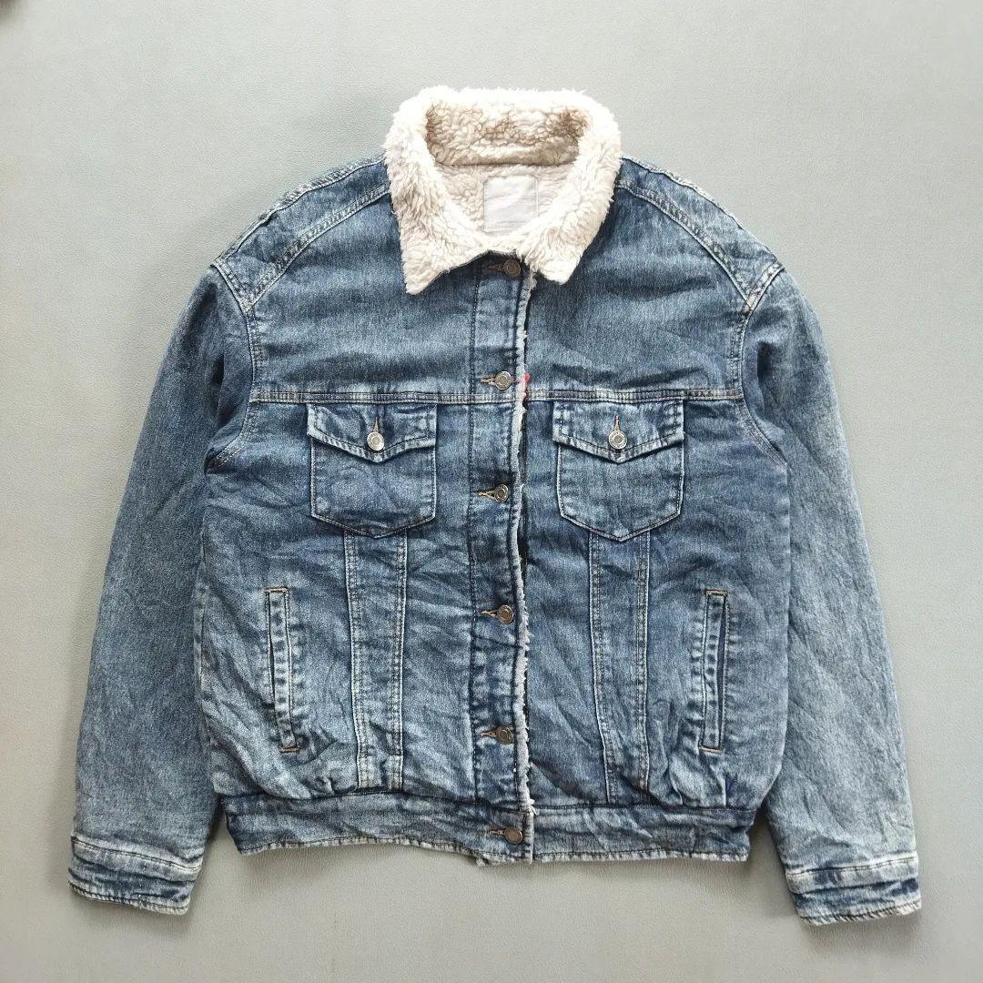 sherpa denim jacket, Fesyen Pria 