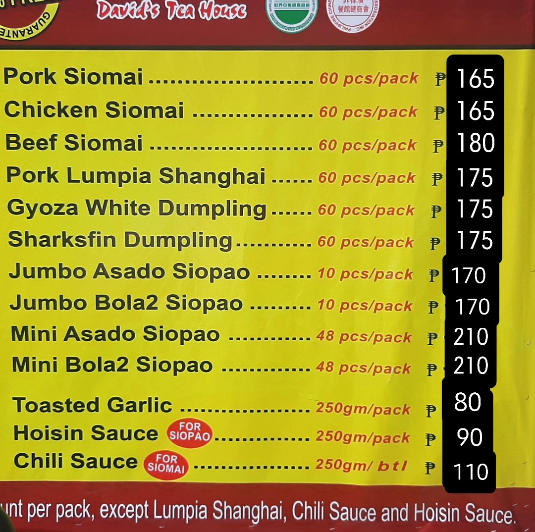 siomai and siopao (david's tea house, Food & Drinks, Packaged & Instant Food on Carousell