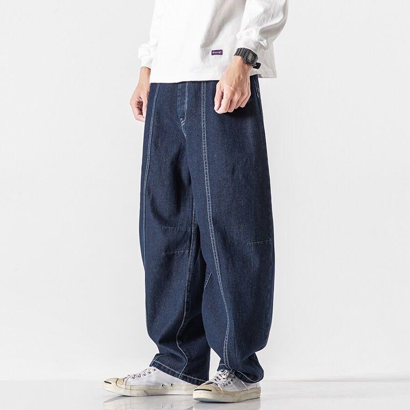 Size: S-2XL 男裝工裝英倫休閒哈倫闊身工裝褲鬆身款闊腳牛仔褲, 男裝, 褲&半截裙, 牛仔褲- Carousell Size: S-2Xl 男裝工裝英倫休閒哈倫闊身工裝褲鬆身款闊腳牛仔褲, 男裝, 褲&半截裙, 牛仔褲- Carousell