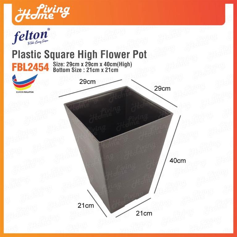 ❗ Ready stock❗ 】 Square Pot High (Pasu Bunga Pokok Plastik Tinggi) Diameter  17cm - FBL2511