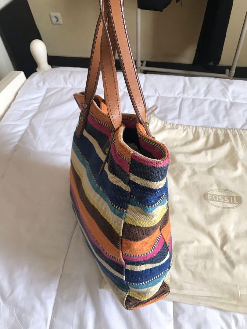 TAS FOSSIL ORIGINAL FOSSIL STRIPED TOTE BAG MULTICOLOR ORIGINAL
