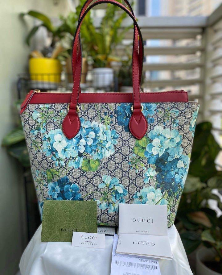 Gucci blue blooms tote sale