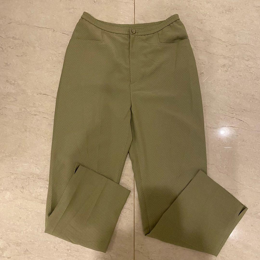 vintage green polka dot trousers 