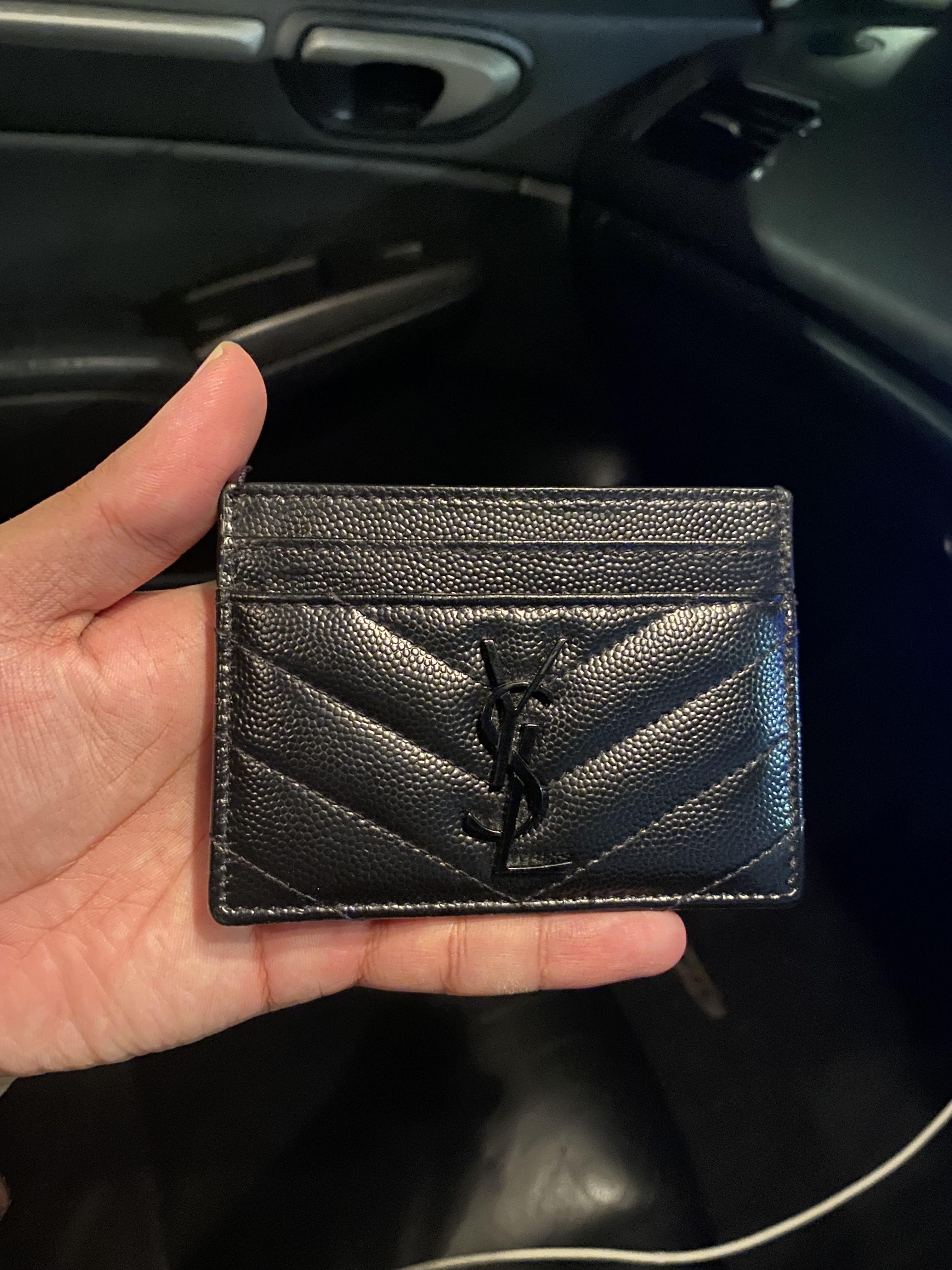 YSL BLACK CHROME CARDHOLDER