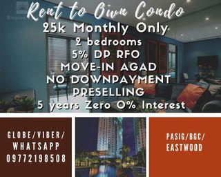2BR PASIG MOVEIN Condo 25K Monthly RENT TO OWN NO DOWNPAYMENT KASARA ORTIGAS PENTHOUSE EASTWOOD BGC