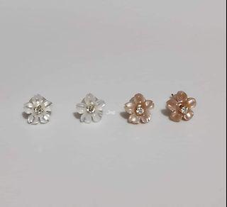  2-way Sakura Earrings with Diamond Stud 