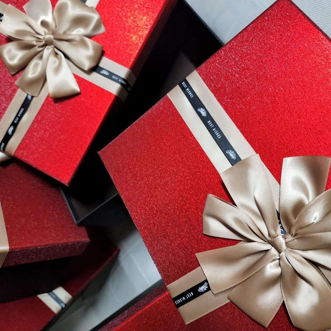 {5 Sizes} Gift Box (XLarge) with Matching Best Wishes Bow Ribbon detailed, Rectangular Shape