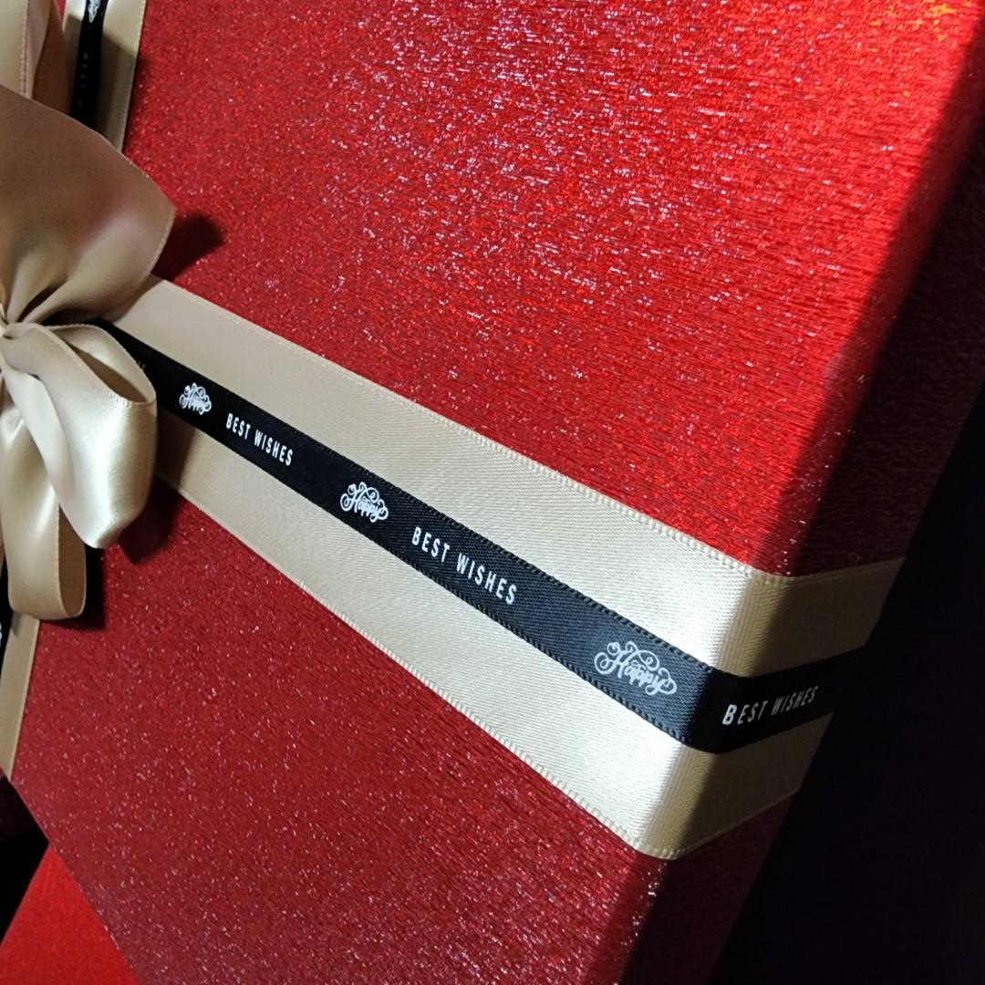 {5 Sizes} Gift Box (XLarge) with Matching Best Wishes Bow Ribbon detailed, Rectangular Shape