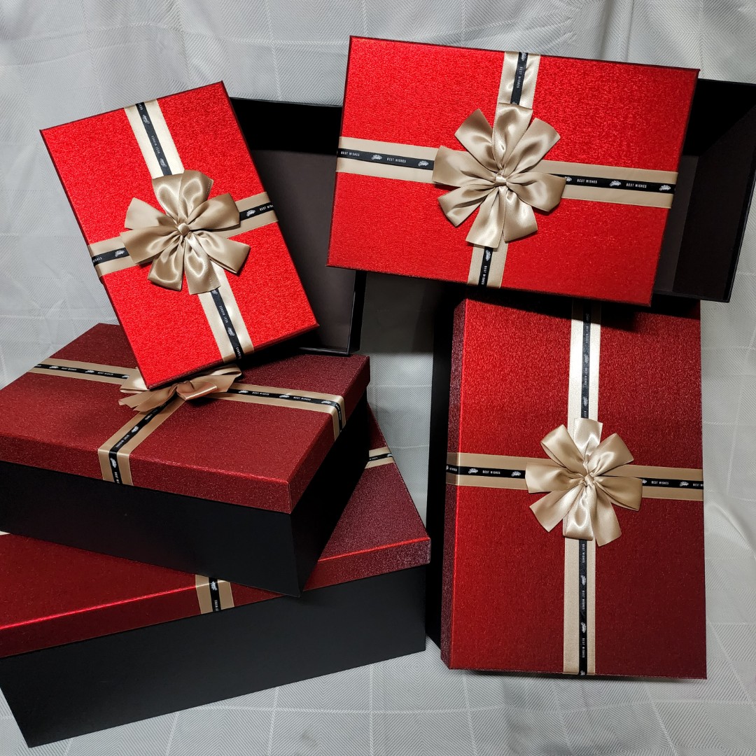 {5 Sizes} Gift Box (XLarge) with Matching Best Wishes Bow Ribbon detailed, Rectangular Shape