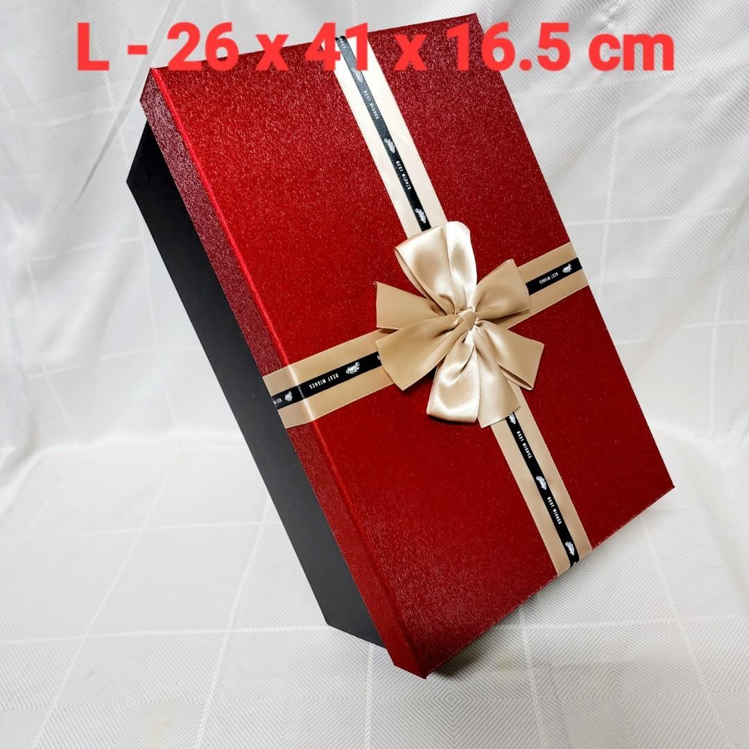 {5 Sizes} Gift Box (XLarge) with Matching Best Wishes Bow Ribbon detailed, Rectangular Shape