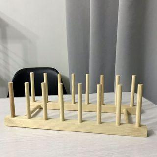 7 grid bamboo dish drain/display rack