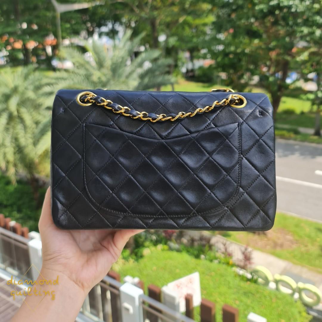 CHANEL Small Classic Double Flap Bag Black Caviar Leather, 24K
