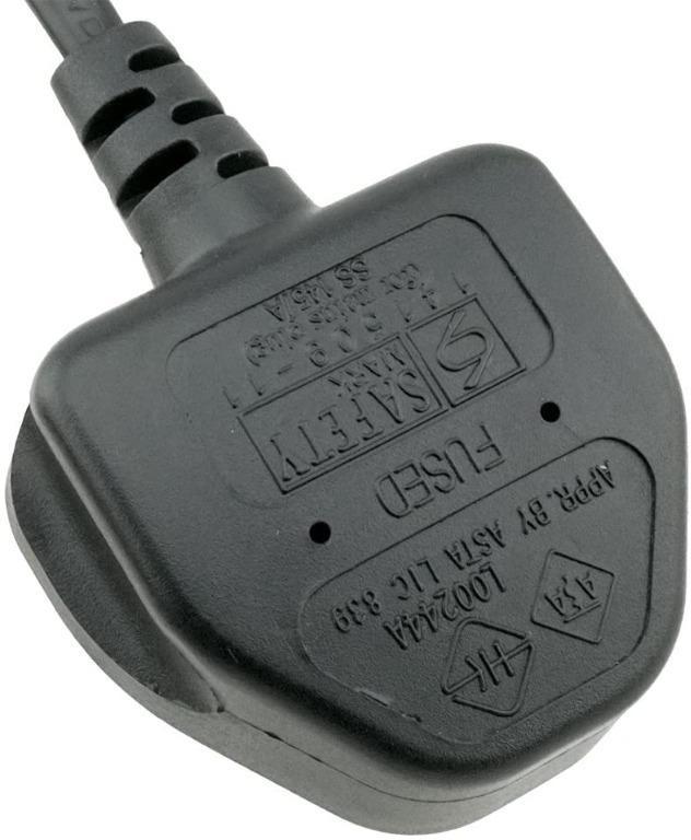 ACP1067 UK BS1363 Standard Fused Plug to Figure 8" IEC C7 (1 Meters