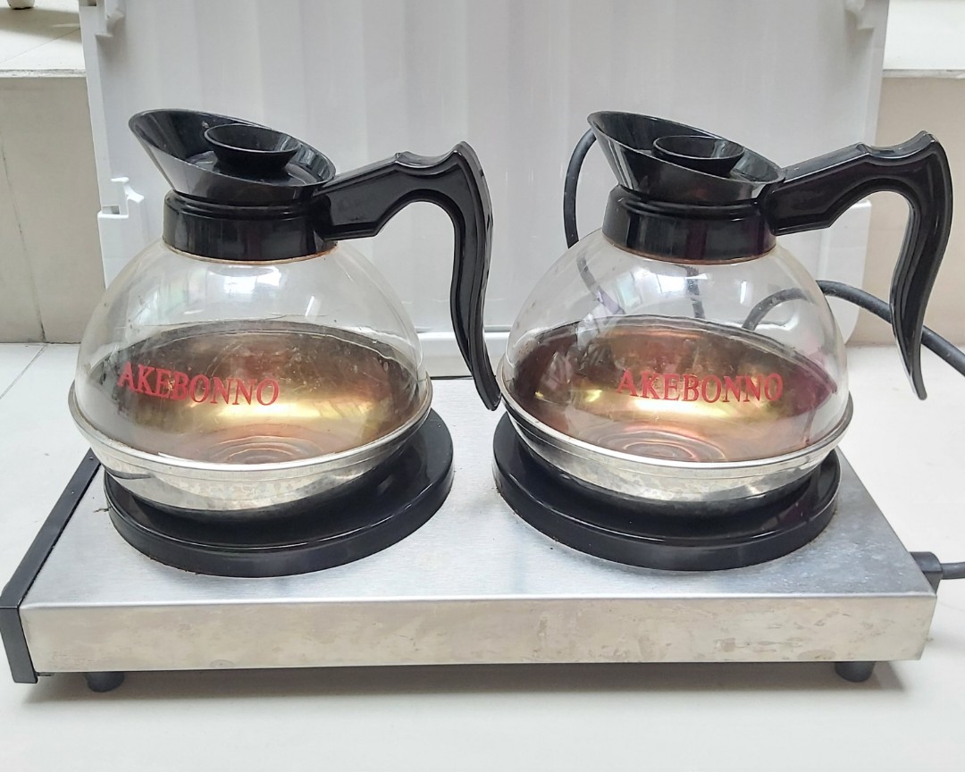 Akebono coffee/tea warmer with 2 decanter/alat pemanas kopi dan teh