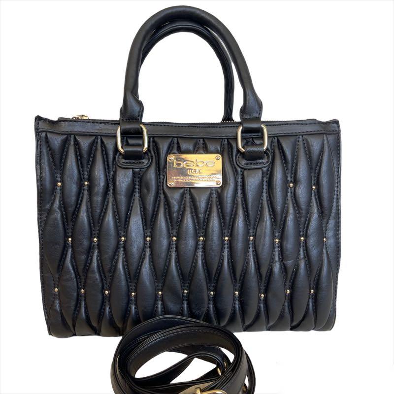 Auth Bebe Two Way Quilted Bag (Category: Tote Bags) located in Cotabato. Submitted by littlestuff08 (Listing ID 1162648036, Image 1). Description: Description: Style: Auth Bebe Bag Condition: EUC. Like New.Flaw: Buffmarks at the back (please check photos for more details) Size: Please check measurents in the photos Mine @ Php 1,280 Inclusion/s: None. Note: For Preowned/Used Items, please manage your expectation. If you are meticulous w/ flaws or 