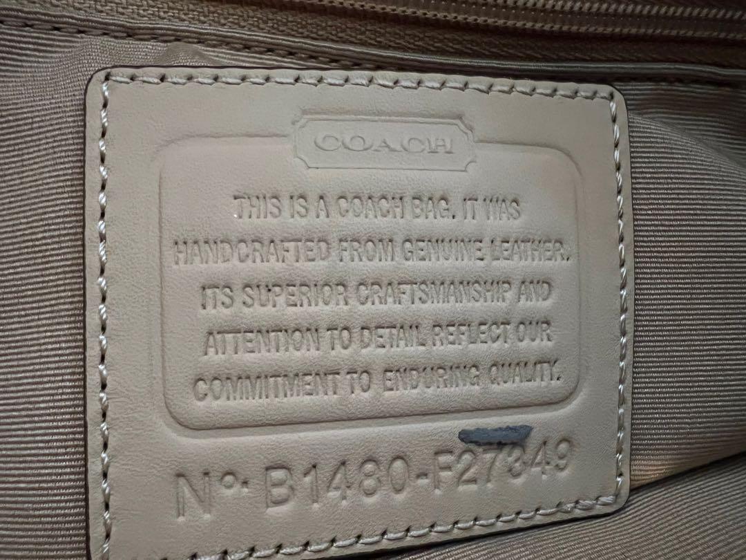 Authentic Coach Peyton Leather Zip Top Tote Silver / Rose ...