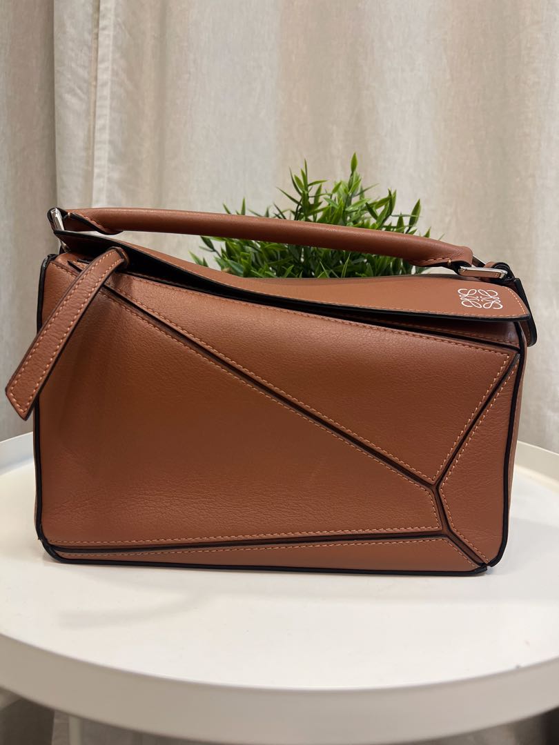 Puzzle shop bag tan