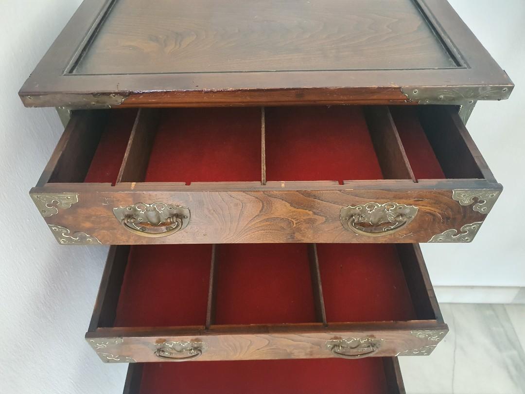 Korean Bedside Table With 10mm Sq Glass Top, Furniture & Home Living