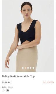  Febby Knit Reversible Top Black M