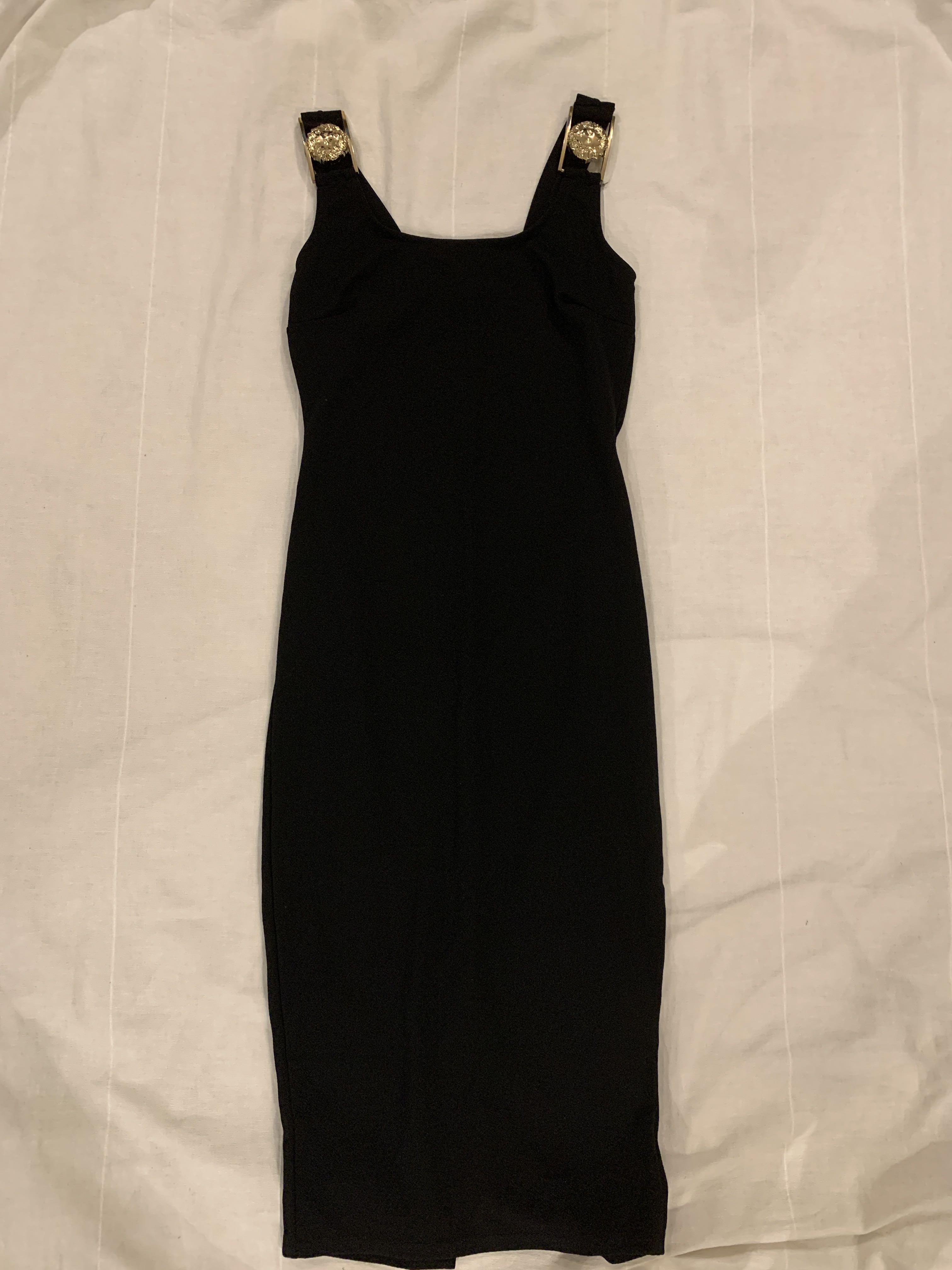 Boohoo lion emblem midi dress on sale
