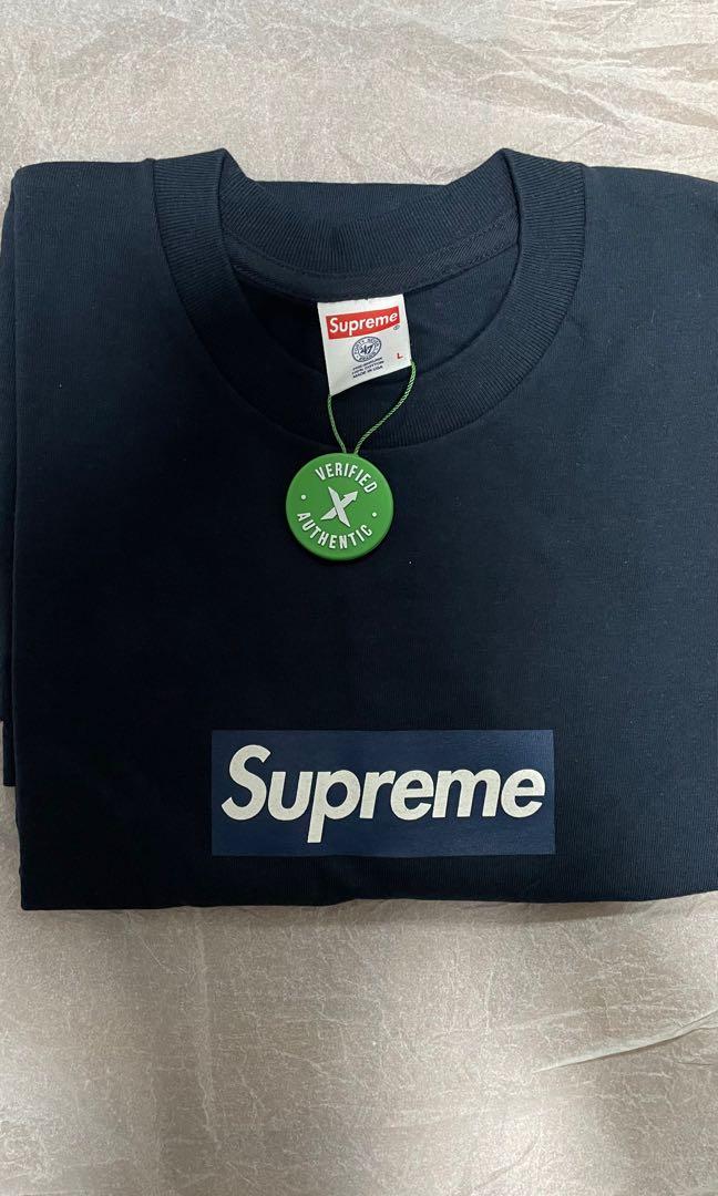 Supreme New York Yankees Box Logo Tee Navy